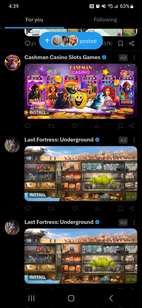 GwynExMachina's tweet photo. What the fuck is this shit man, half my damn timeline is these 2 ads https://t.co/cMAdnogKHi