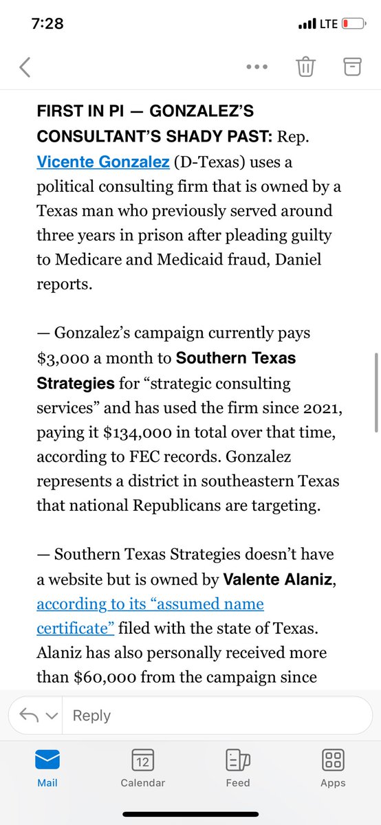 dlippman's tweet photo. SCOOP: Rep. Vicente Gonzalez (D-Texas) uses a political consulting firm that is owned by a Texas man who previously served around three years in prison after pleading guilty to Medicare and Medicaid fraud. https://t.co/gSxPnMAxiT https://t.co/Xf48RzH3H8