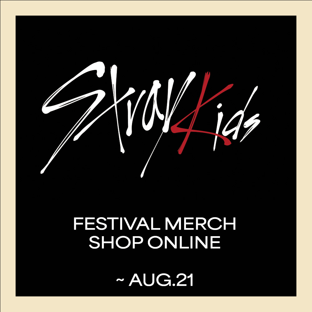 LiveNationKpop's tweet photo. STRAY KIDS FESTIVAL MERCH IS AVAILABLE NOW!
 ~ Aug.21 11:59PM (PST)

▪️I-Days &amp; BST Hyde Park: https://t.co/zx0F720TJO

▪️Lollapalooza Chicago: https://t.co/b4oMS3vJwQ https://t.co/6XR2QXTbP8