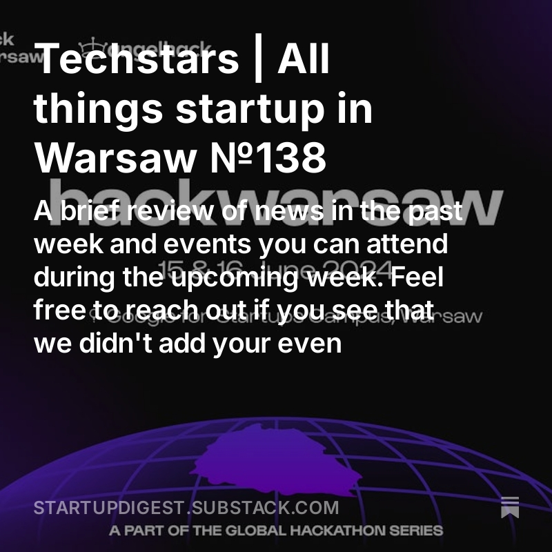 Techstars | All things startup in Warsaw №138 open.substack.com/pub/startupdig…