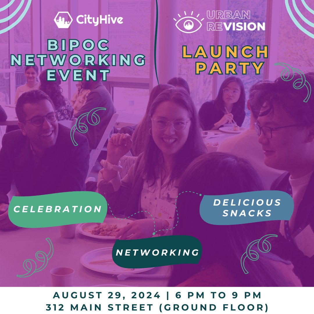 🎉 Join us for an evening of networking and building community to connect with BIPOC professionals in urban planning and civic governance, while also celebrating the launch of Urban ReVision: BIPOC Mentorship Studio’s 2nd cohort on August 29. Sign up here: shorturl.at/eTuvm