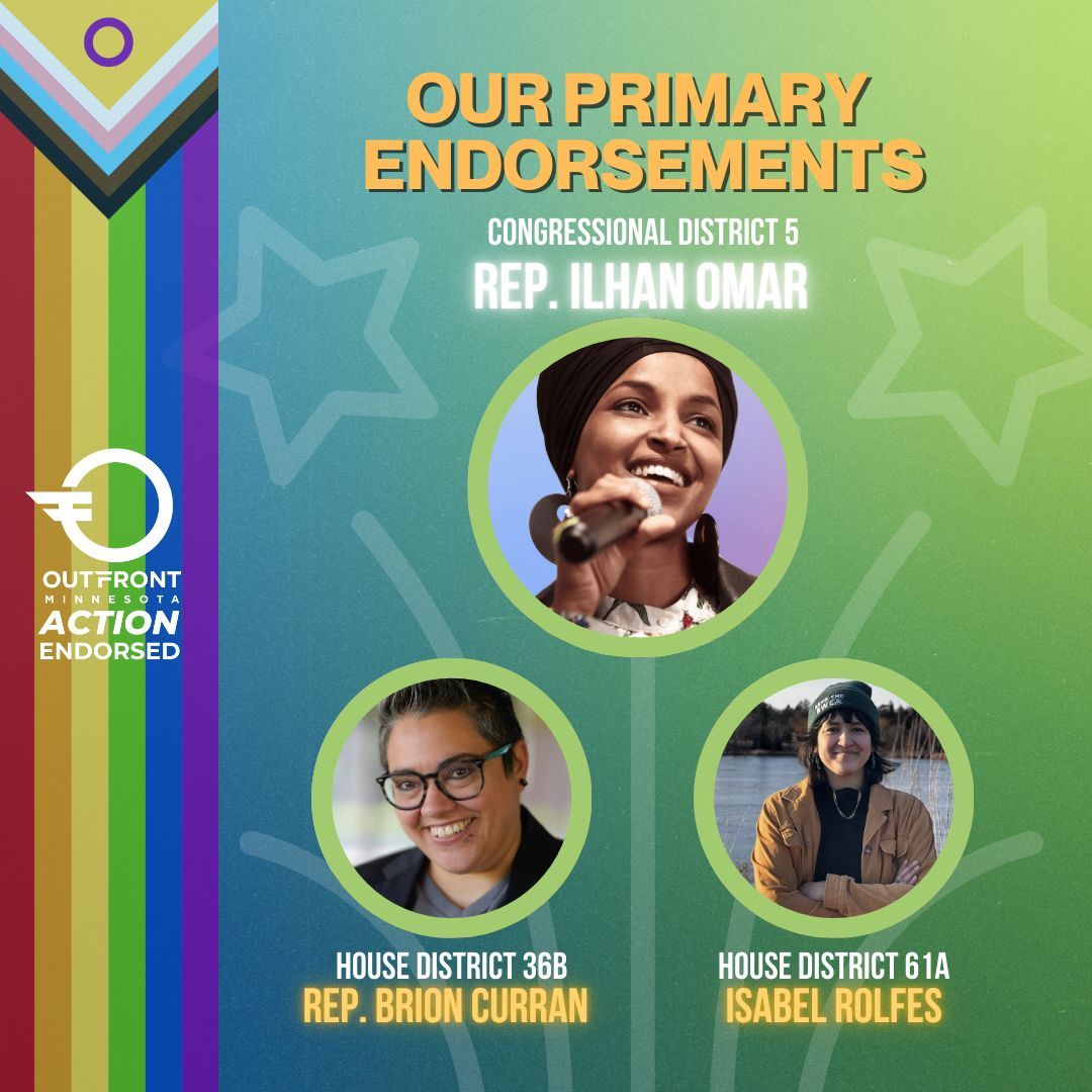 OutFrontPAC's tweet photo. X
WE CAN’T WAIT FOR TOMORROW! Vote for our #LGBTQ champions in tomorrow’s #MNPrimary! @IlhanMN #BrionCurran @Isabel4House #JordonJohnson @KrugerMNHouse @Allie4MNHouse @Huldah4House Onward to victory! #MN #MniSota #CD5 #OutFrontMN #MNLeg #2SLGBTQ #Queer #Politics #MNpolitics https://t.co/NRGyM5GAnw