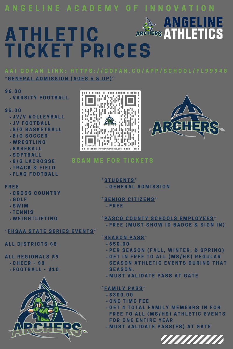 AAI_Athletics's tweet photo. 🎟️AAI ATHLETIC TICKETS &amp; PASSES🎟️

Tickets will be sold through GoFan ONLY. NO CASH TICKETS!

We will also be selling season passes and family passes! Check out our GoFan page for more info!

AAI GoFan Link: https://t.co/GMlEUHRuZu

@AngelineAcademy @PascoCoSports @GoFanHS https://t.co/ewgKKlApv4