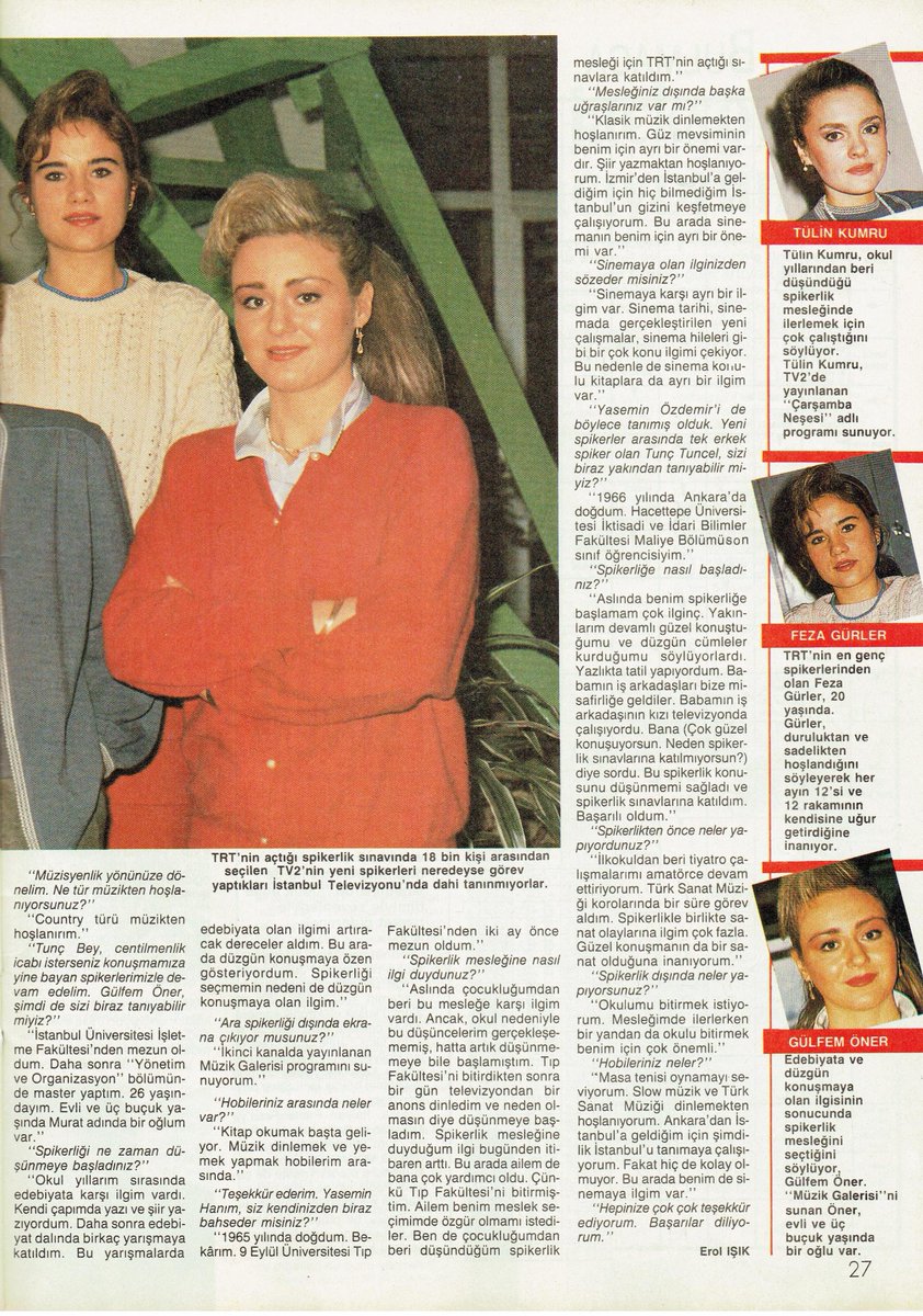 Mehmetcan198's tweet image. #TRT #spiker&apos;leri #TülinKumru #FezaGürler #GülfemÖner #YaseminÖzdemir #TunçTuncel #Sting #KathleenTurner #GabrielByrne #Aralık #1989yılı @MehmetE29796180 @Yasemin70619829 @tchulya80 @_Arsiv_