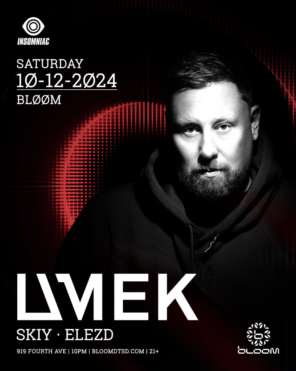 Save the date! 
October 12th 

I’ll be opening the show for <a href="/UMEK_1605/">UMEK</a> 

<a href="/insomniacevents/">Insomniac Events</a> <a href="/BloomDTSD/">Bloom DTSD</a>