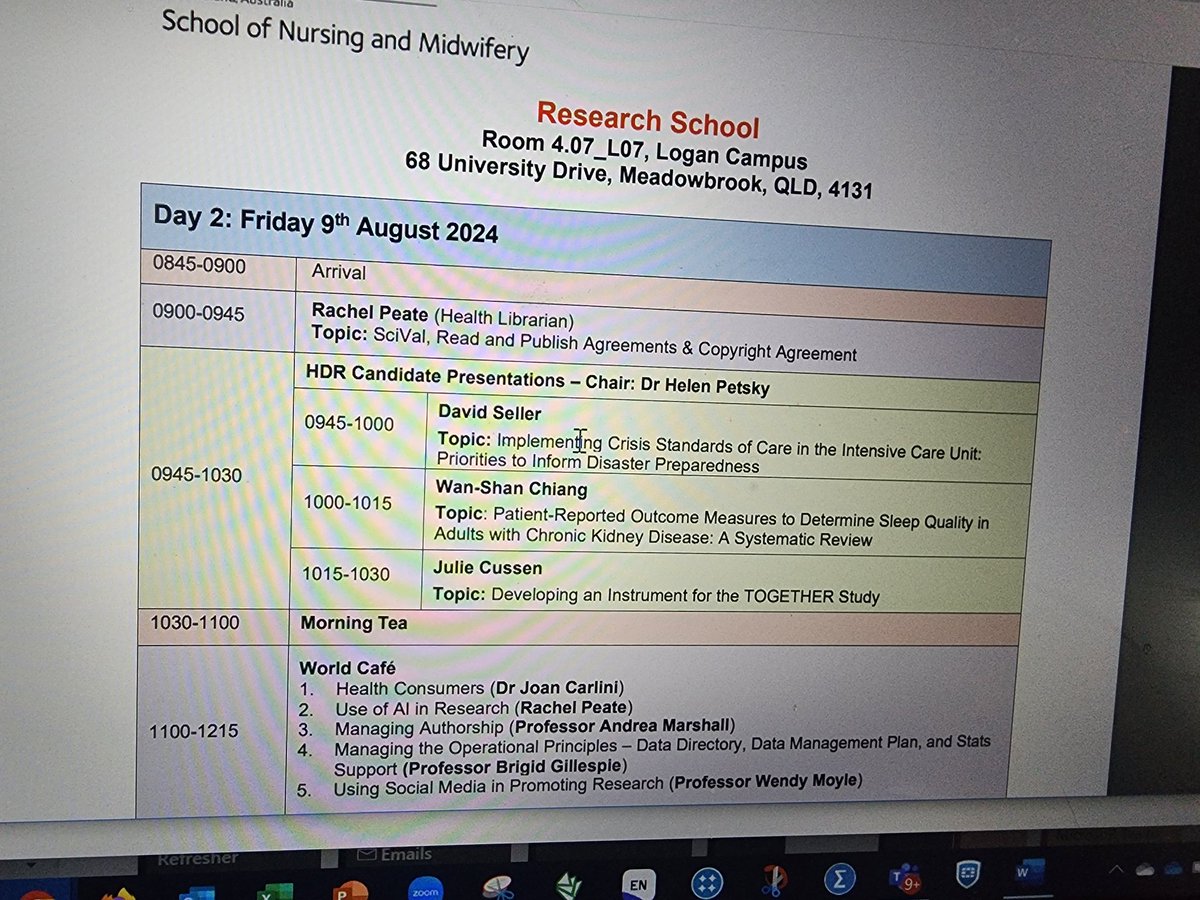 DimaNasrawi's tweet photo. It was such a fabulous day last Friday.
Well spent learning from national and international #researchexperts @griffithuniversity School of #nursingandmidwifery. We connected and discussed many topics including use of #AIinresearch #authorship #engagingconsumers, social media. https://t.co/AkEte1LXja