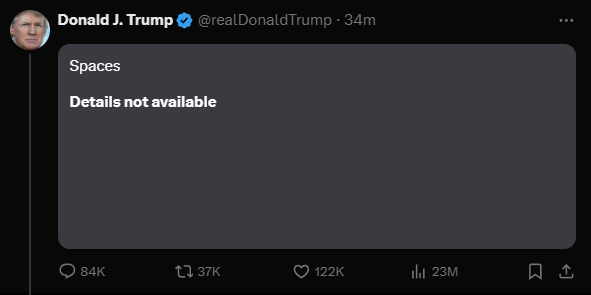 chestermtam's tweet photo. Even Elon Musk can't fight his own X censorship algorithm to give President Trump freedom of speech. https://t.co/9QoYs0sHYi