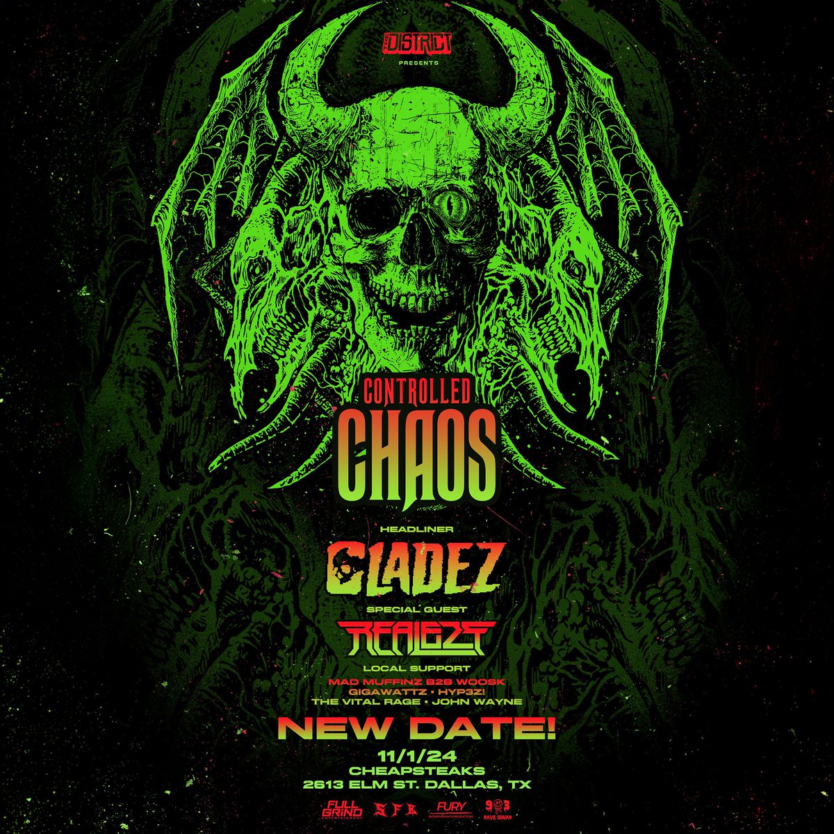 NEW DATE FOR CONTROLLED CHAOS IS HERE ⚠️⚠️⚠️

SEE YOU UNDER THE LASERS 😈

TICKETS IN OUR BIO BITCHES