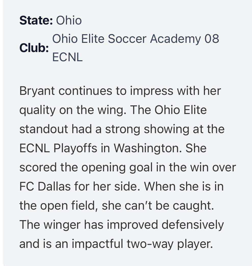 Joanna Bryant (@jbryant2026) on Twitter photo Thank you <a href="/PrepSoccer/">Prep Soccer ⚽️</a> for the mention! Looking forward to this coming club season! <a href="/JREskilson/">J.R. Eskilson</a> Thank you <a href="/PrepSoccer/">Prep Soccer ⚽️</a> for the mention! Looking forward to this coming club season! <a href="/JREskilson/">J.R. Eskilson</a>