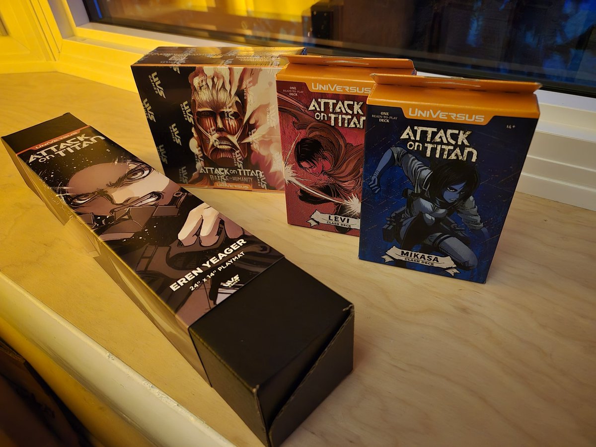 GreenWitEVIL's tweet image. Grab your ODM gear! We are about to hunt Titans! Keep an eye on the channel for a special look very soon!

Big ups to @UniVersusCCG for the AoT: Battle for Humanity care package!

#uvsgames #uvs #AttackOnTitan #manga #tradingcards #tcg