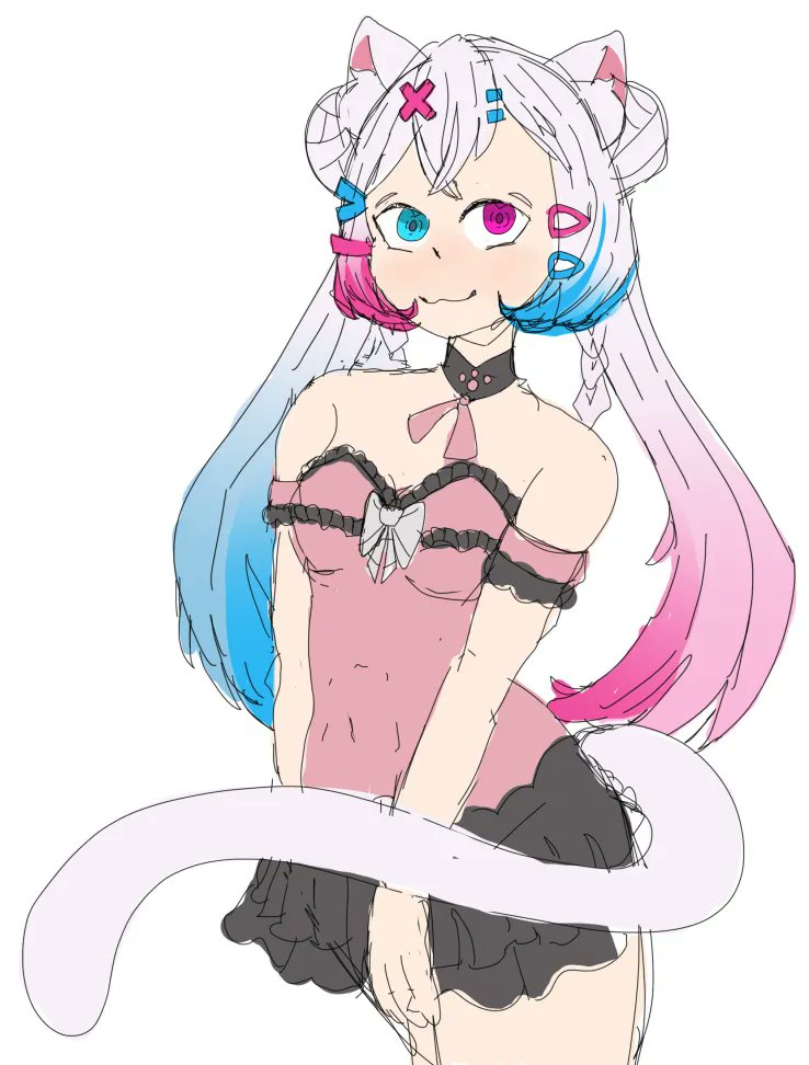 Did a quick sketch of <a href="/iiMew1/">Ey</a> ! #digitalart #Vtuber #art #pngtuber #PNGtubers