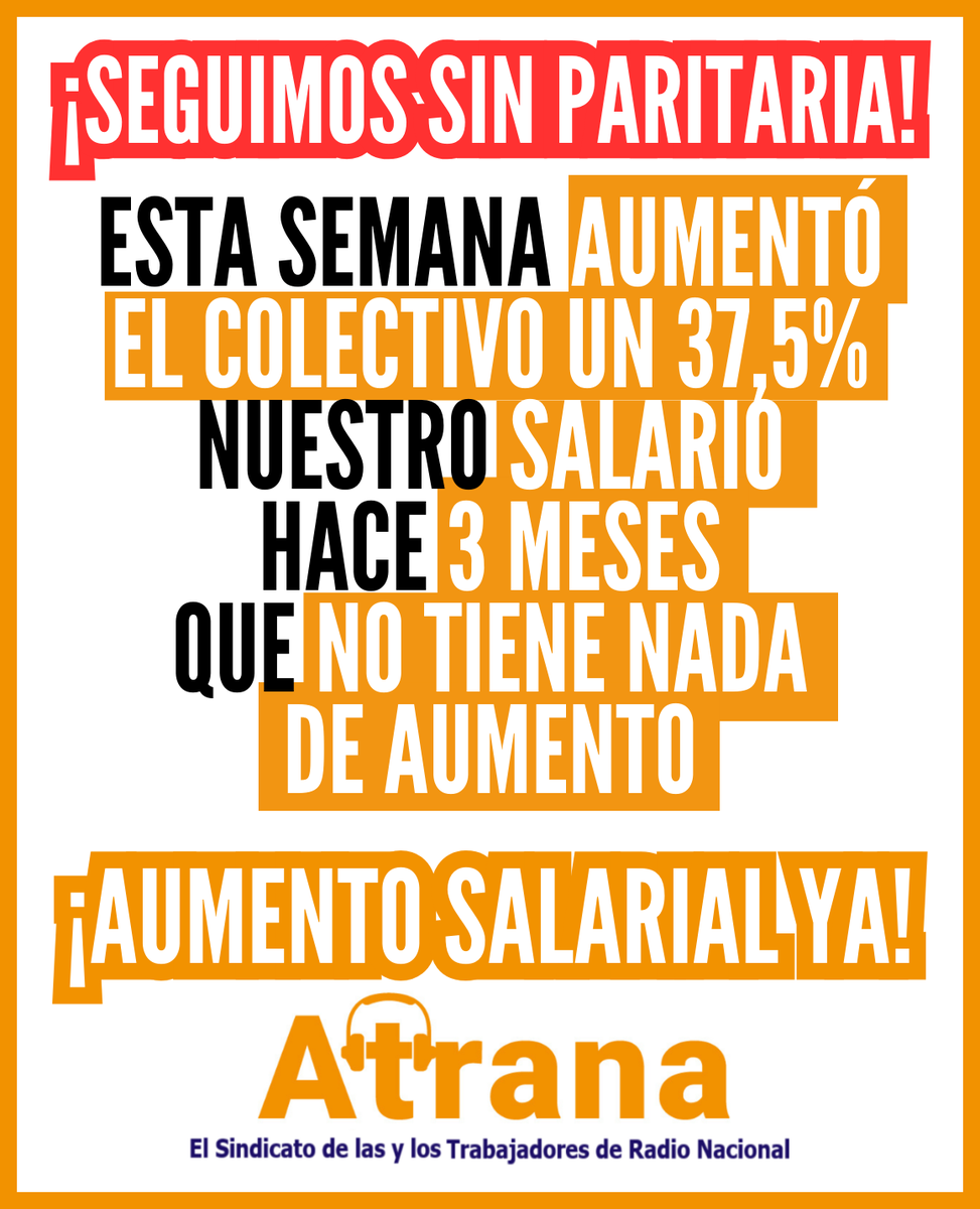 #Colectivos #Trabajadores #Trabajadoras #Burocracia #BurocraciaSindical #Inflación #Salario #Paritarias #Ganancias #RadioNacional #AumentoSalarialYa #DefendamosRadioNacional #UnidadDeLosTrabajadores #DefendamosLosMediosPublicos #radiodifusión #AbajoLaReformaLaboral #AbajoElDNU