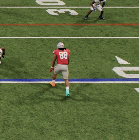 11BrownsUpdates's tweet photo. Nike Alpha Menace pro 2 bug in CFB 25 after the update @Equipment_Guru https://t.co/AaULSn5cPB