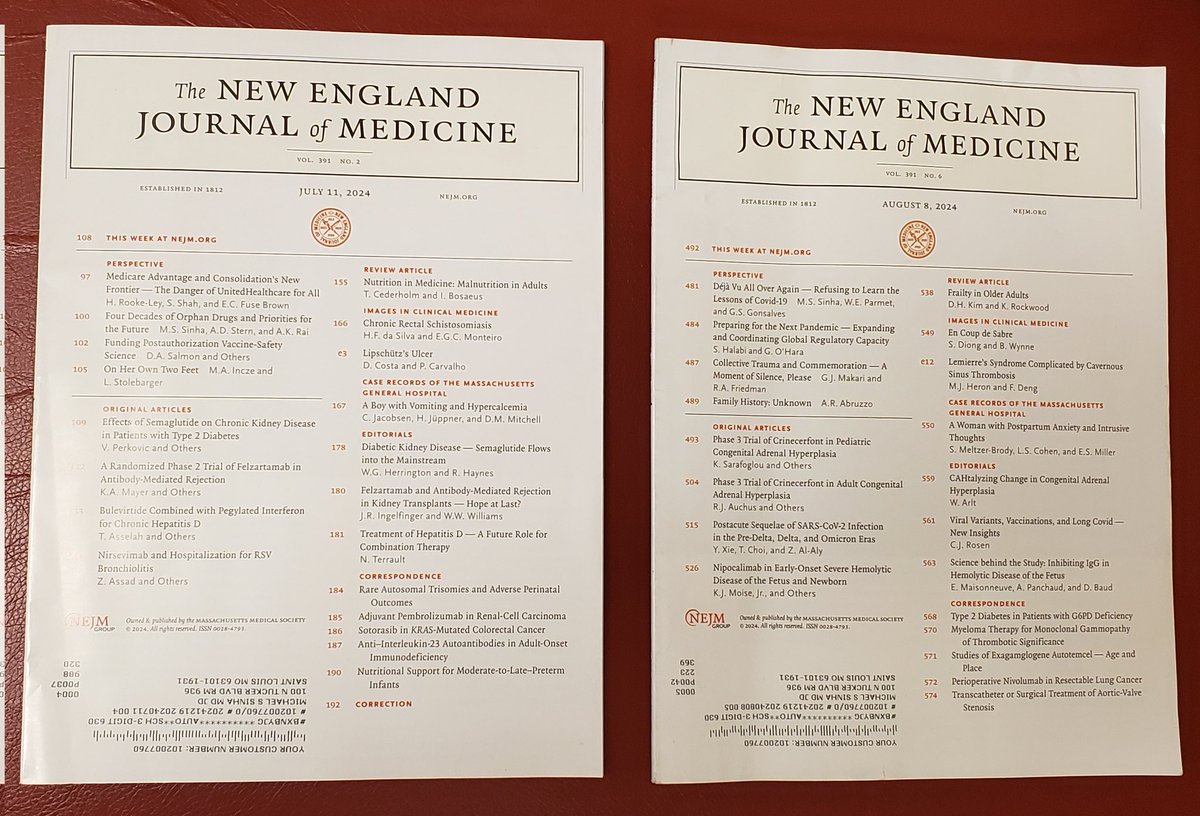 Stopped by <a href="/SLU_HealthLaw/">SLU Health Law</a> <a href="/SLULAW/">SLU LAW</a> to find print copies of my 2 <a href="/NEJM/">NEJM</a> Perspectives in my mailbox!

(1) Four Decades of Orphan Drugs &amp; Priorities for the Future: nejm.org/doi/full/10.10…
(2) Déjà Vu All Over Again--Refusing to Learn the Lessons of COVID-19: nejm.org/doi/full/10.10…