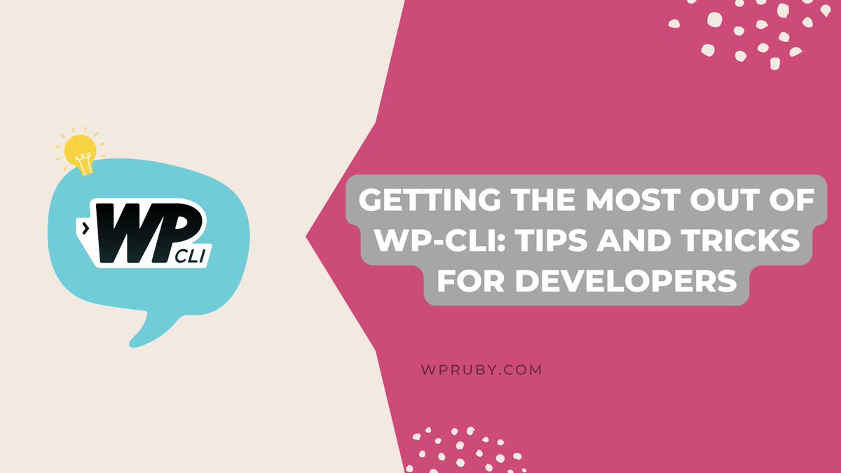 WPRubyPlugins's tweet image. Unleash the power of WP-CLI! 🚀 Discover essential tips and tricks for WordPress developers to streamline your workflow.
wpruby.com/getting-the-mo… 
 #WordPress #WPCLI #DevTips