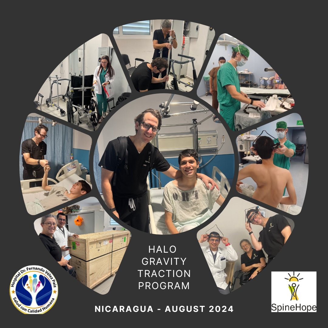 Until today, Nicaragua has not had access to the equipment to build a Halo Gravity Traction program in #Nicaragua. #SpineHope shipped the equipment to Dr. Fernando Vélez Paiz Hospital in Managua. The program officially started TODAY thanks to surgeon Dr. Kenneth Illingworth!