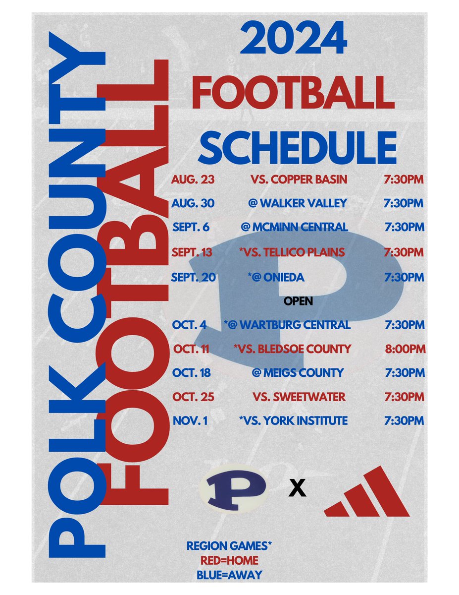 🚨2024 WILDCATS FOOTBALL SCHEDULE🚨
#polkpride