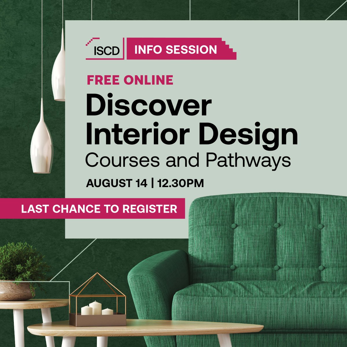 Last Chance! 🏅
Secure your spot today and come and hear from the best in the business, as we discover all things Interior Design with ISCD courses and pathways. 

hubs.li/Q02K94Fn0 

Tomorrow 12:30pm.