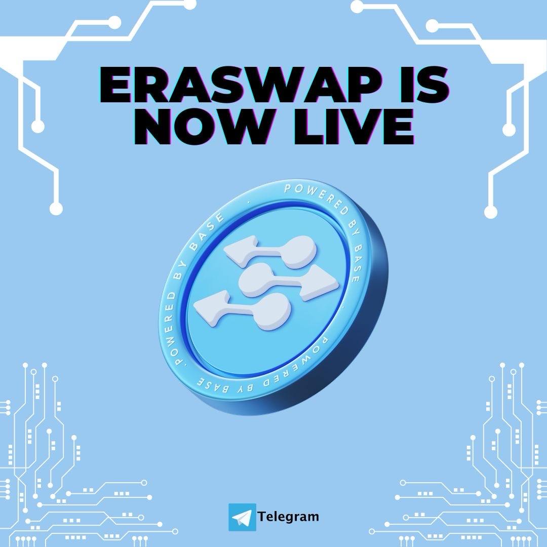 dens_club's tweet photo. 🚨 NEW PARTNERSHIP ALERT! 💥
🟢 Join EraSwap: https://t.co/CiPfF6BsMD

🎉 Exciting News! EraSwap launches a mini Telegram mining app on Base as they gear up for their official DEX launch on Base!

We’re thrilled to announce a partnership with Decentralized Club, the most active Telegram community out there!

🐎 EraSwap is a groundbreaking Web3 Telegram mini game powered by the BASE blockchain! Experience the future of crypto with our hybrid mini app—Tap to earn, trade, and access a seamless, efficient DEX with Base. Trade + Earn + Launchpad!

➡️ Join EraSwap: https://t.co/CiPfF6BsMD

Tap into the Future of Crypto Earnings! 🚀

➡️ Discover EraSwap: X : https://t.co/LqDzqLQhg5
Website: https://t.co/CSXm6sfiZ7