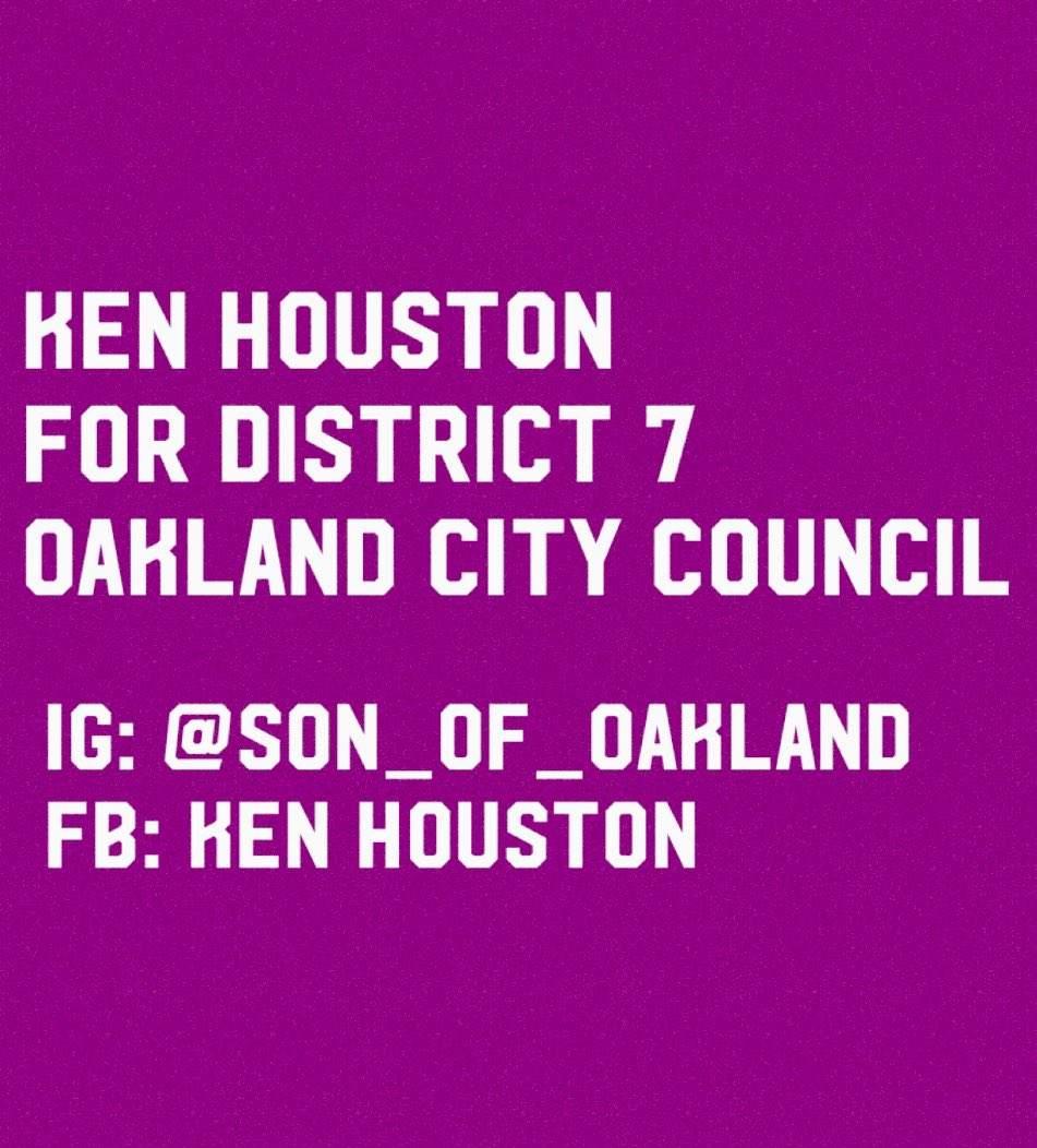 Oaktown Sports proudly endorses #KenHouston the #SonOfOakland for City of <a href="/Oakland/">City of Oakland</a> District 7 City Council 
If you’d like to see true change this is the candidate to support! ✊🏽#KenHoustonForD7