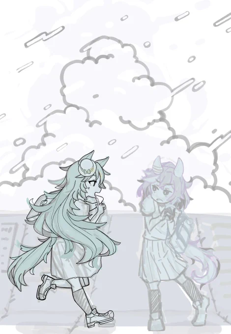 #skeb #ウマ娘 skebご依頼ありがとうございました! 2枚目以降はボツ案