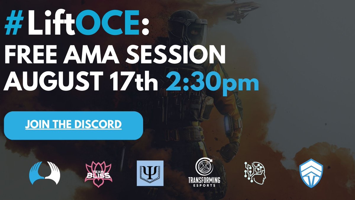 Last call for the first #LiftOCE session on Saturday at 4pm AEST.
Register here: andrew222831.typeform.com/to/dKaymq0f

We are also doing an AMA at 2:30pm with some of the coaches.  Come to the Discord with your questions about what we do for teams and players.
discord.com/invite/EqfKFE7…
