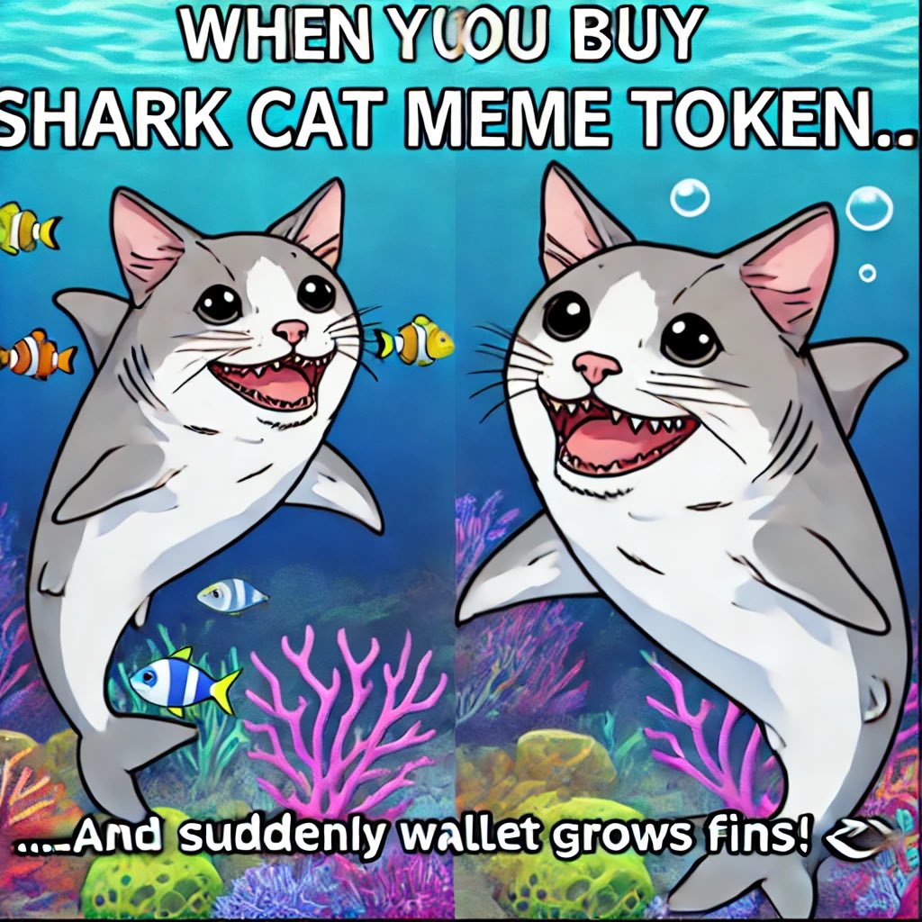 🐾💰 Shark Cat isn't just cute—she's got the power to make waves in your wallet! 🌊💸 With #SharkCatMemeToken, this adorable guardian of the ocean could turn you into the next crypto millionaire. Dive in and let Shark Cat lead you to riches! 🚀 #Crypto #MillionaireMindset