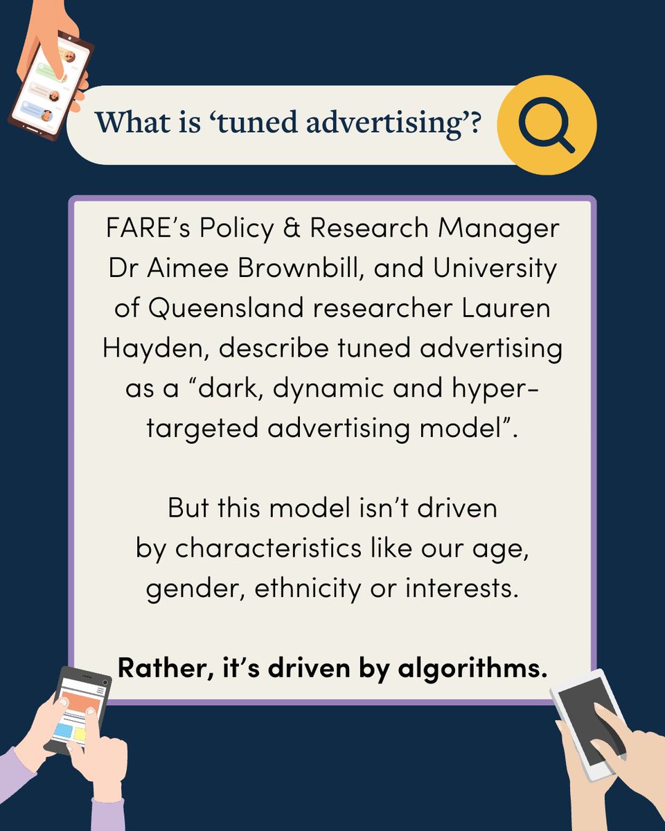 FAREAustralia's tweet image. Ever felt like your phone is listening in to every conversation you have and then minutes later, an ad pops up for the product you just spoke about? 

This is just one example of what's known as 'tuned advertising'.

@AimeeBrownbill @UQ_News 

#privacy #esafety #onlinemarketing