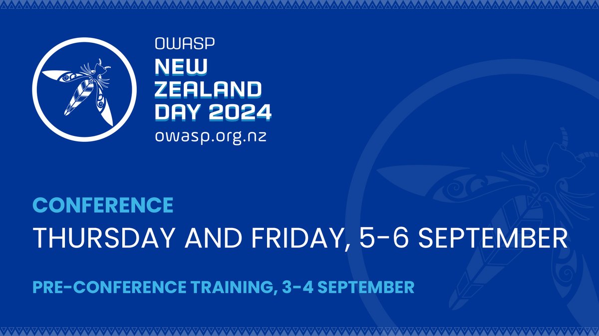 We've just published our first wave of speakers and talks!

appsec.org.nz/conference/sch…

It's a great time to register - only two days until the price increases. Our event is priced cheap enough that you won't need to ask permission from your boss :)
