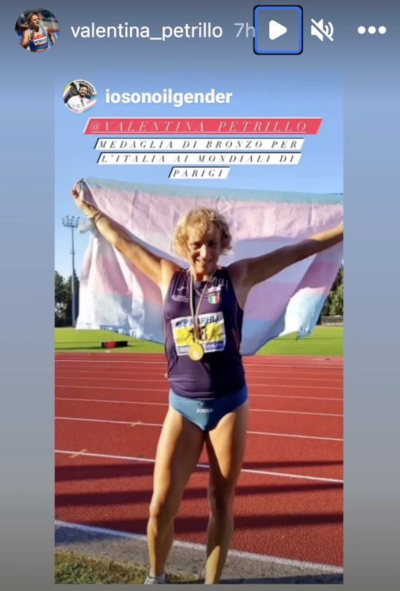 This is the man, "Valentina" Petrillo, who is going to compete in the Paralympics as a female. He is a 51 year old male. Taking the place of a young disabled athlete. #PetrilloOut Make it trend.