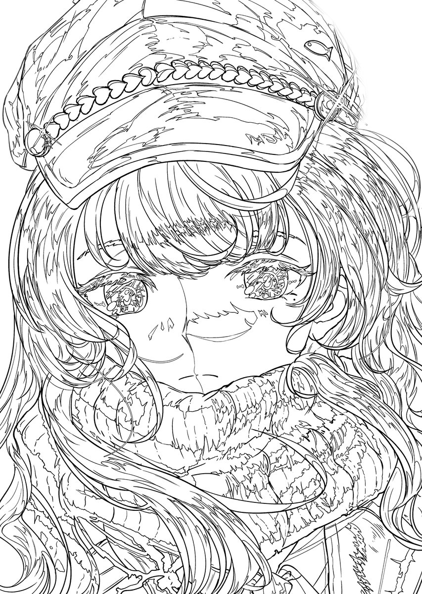 #絵柄が好みって人にフォローされたい 
線をたくさん引いています 