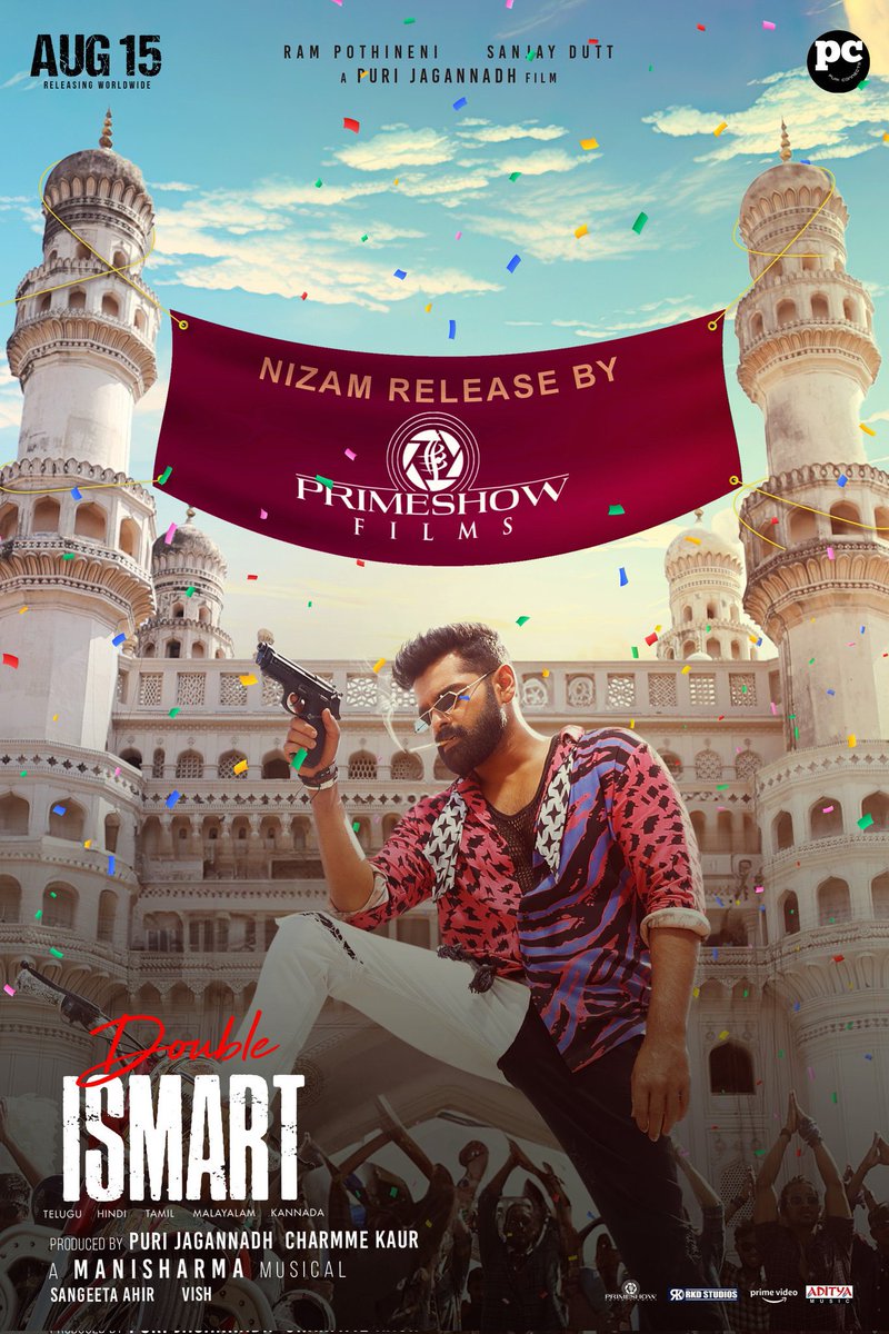 GetsCinema's tweet photo. My Company Strength and All #Charmi - #PuriJagan ✅

#DoubleISMART - Nizam Release by #PrimeShow 💥💥💥💥 https://t.co/FklPY06PJZ