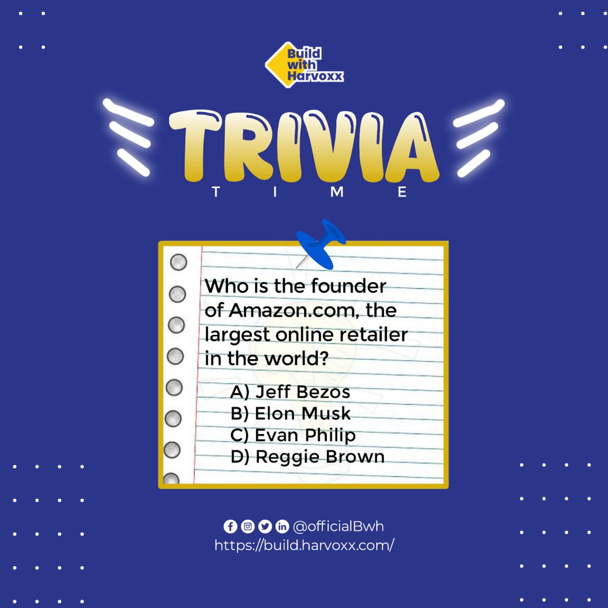 bwhoffical's tweet photo. It's trivia time!
Drop your answer in the comment section.
#Buildwithharvoxx #Trump #Trump2024 #deprem #KimPau #TrumpOnX #englot #noorderlicht #ClosingCeremony https://t.co/qUP278UXgw