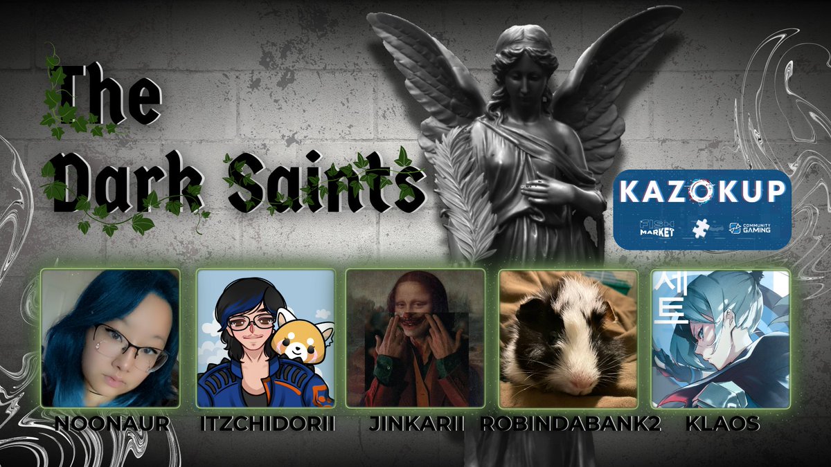 🧩 KAZOKUP: VALORANT 2024 🧩

Introducing Team 3 of our upcoming tournament, The Dark Saints! Check them out during their game at 2:25PM PST / 5:25PM EST!

📅 : Saturday, August 17

Graphics Cred: <a href="/MooNix_65/">MooNix6</a>

twitch.tv/kazo_team

#VALORANT #KAZOKUP2024