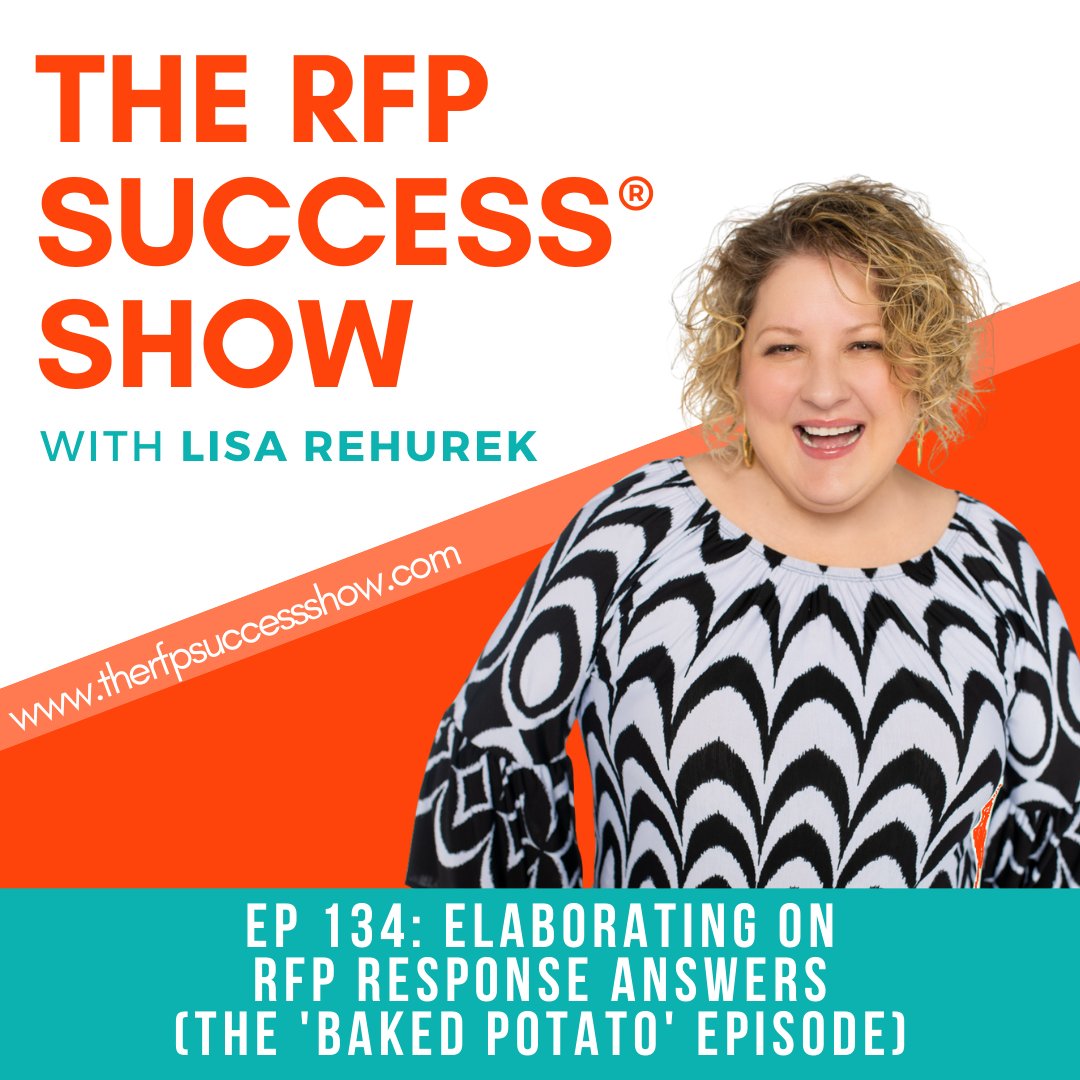 What's a baked potato have to do with #RFPs? A lot! 🍽️ 
In her latest episode, Lisa shares why it’s crucial to give evaluators exactly what they ask for and how adding unsolicited info can hurt your score. 
🎧 Listen here:
iTunes: podcasts.apple.com/us/podcast/ela…
