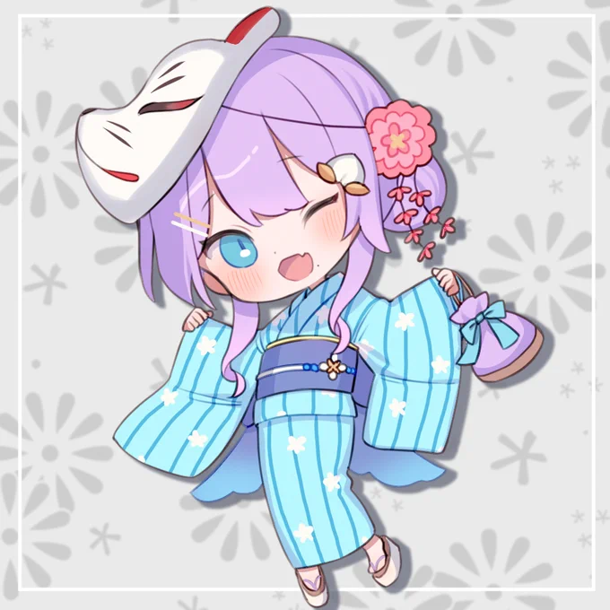 ミニキャラと線画れんしゅ新衣装おかりしました! #みおち絵