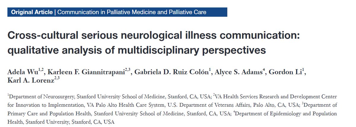 Adela Wu, MD (@adelawu) on Twitter photo ✍️📰Published! My team interviewed #neurosurgeons & other doctors & providers caring for racially/culturally diverse patients with serious neurological illness - check it out if you're interested in #healthdisparities #PalliativeCare <a href="/KGiannitrapani/">Karleen Giannitrapani PhD MPH</a>
apm.amegroups.org/article/view/1… ✍️📰Published! My team interviewed #neurosurgeons & other doctors & providers caring for racially/culturally diverse patients with serious neurological illness - check it out if you're interested in #healthdisparities #PalliativeCare <a href="/KGiannitrapani/">Karleen Giannitrapani PhD MPH</a>
apm.amegroups.org/article/view/1…