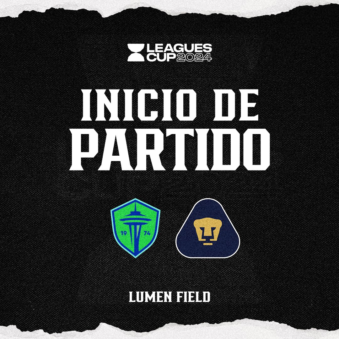 PumasMX's tweet image. #8vos #LeaguesCup
⏱ 00’ I Seattle 0-0 🐾 Pumas

⌚️ Inician los 8vos de final
¡A darle, Pumas! ⚽️💪🏻

#DePumasSoy #OhUniversidad