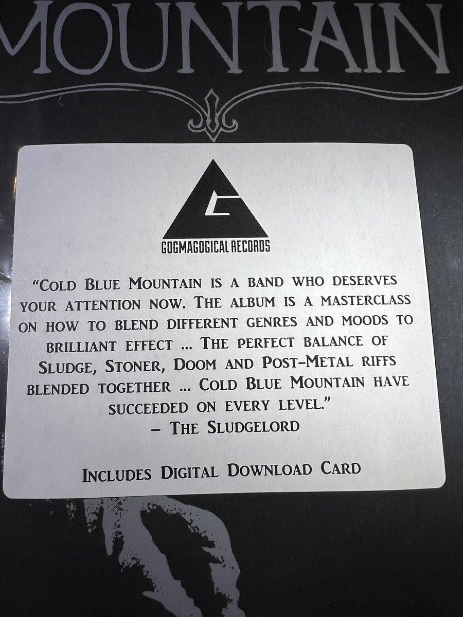 Cold_Blue_Mtn's tweet photo. Found a hidden box with a few copies of our first record today so we’ve put them back in stock on Bandcamp. Forgot about these sick pull quote stickers from @TheSludgelord I’m sure we said it before but worth saying again: Thanks for the kind words 🥰 https://t.co/P5zBNoVC3x https://t.co/t61LN2TNF9
