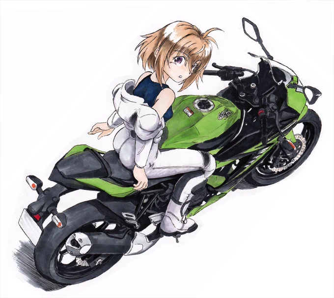 #見た人も無言でバイクに乗ってるキャラを貼る