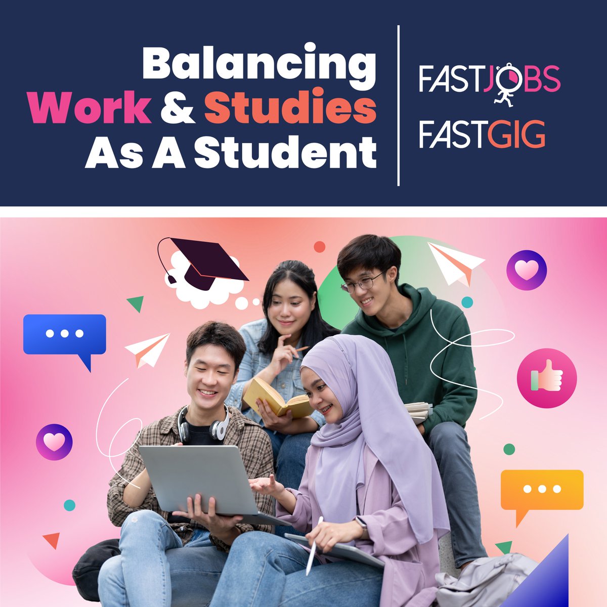 FastJobsMY's tweet image. Juggling work and studies? Here’s how to keep it all in balance! 💡📚 
#StudentHacks #WorkSmart #BalanceLife #TimeManagement #StudentLife #SuccessTips #StayOrganized #AchieveMore #fastjobs #fastgig