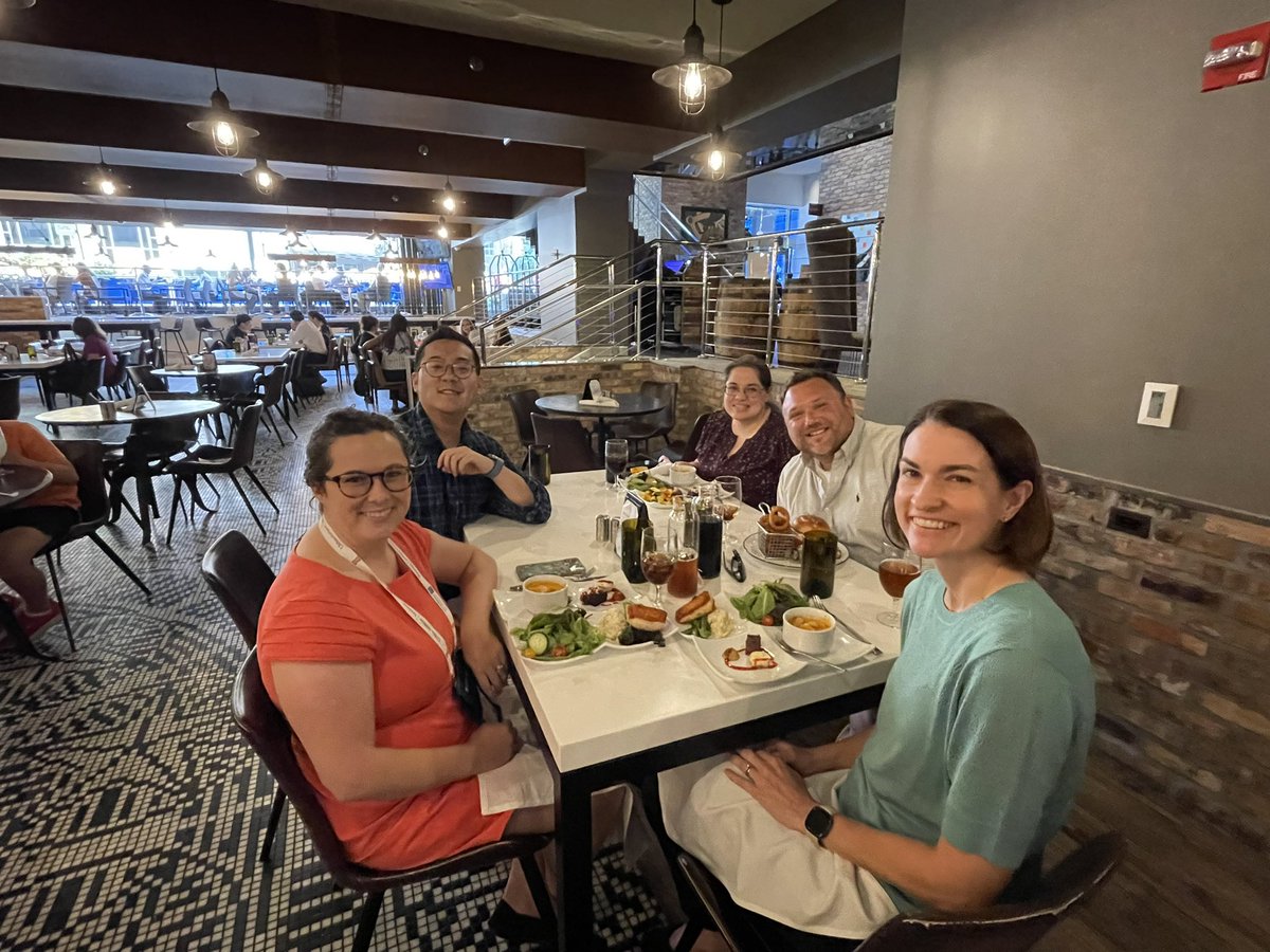 My favorite part of every #AOM - our “Cooper AcaFamily” lunch (aka our advisor, Danielle Cooper, and her students). From <a href="/UNTRyanBusiness/">Ryan College of Business</a> to schools across the country, we get to celebrate pubs, jobs, promotions, and babies at #AOM2024 . <a href="/MedinaMN1/">Michele Craven, PhD</a> <a href="/teamchen426/">Victor</a> <a href="/PeterAnzollitto/">Peter Anzollitto</a>