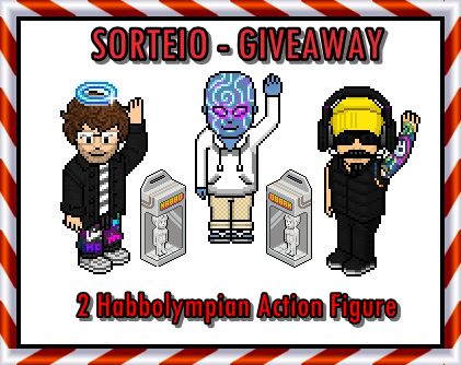 🌎SORTEIO - GIVEAWAY GLOBAL🌎

🎁: 2 Habbolympian Action Figure
🏆: 2 Vencedores/winners (1 cada/each)

Requisitos: 
1️⃣ Seguir <a href="/CoraggioHabbo/">Coraggio</a>, <a href="/P1stoleir0/">Andrei</a> e <a href="/RooxoTV/">Rooxo</a>
2️⃣ Dar RT e FAV neste Tweet;
3️⃣ Marcar 3 amigos.

⚠ Fim 20/08 #Habbo