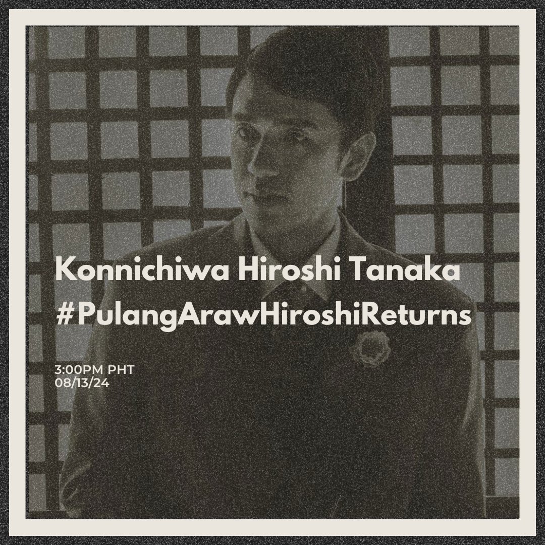 akingsintaDAVID's tweet photo. Samahan nyo ulit kami at salubungin natin ang pagbabalik ni @davidlicauco bilang Hiroshi sa #PulangAraw ngayong gabi sa GMA Prime! 

Gamitin natin ang taglines at hashtags na 'to:

Konnichiwa Hiroshi Tanaka
#PulangArawHiroshiReturns
#DavidLicauco https://t.co/emSxBj3B3H