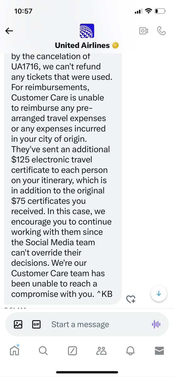 scottmittler's tweet photo. @united united Airlines has absolutely the worst customer service!!! They will ask you to dm just to get you off of social media and never speak to you again. https://t.co/z9YmLm2KEf