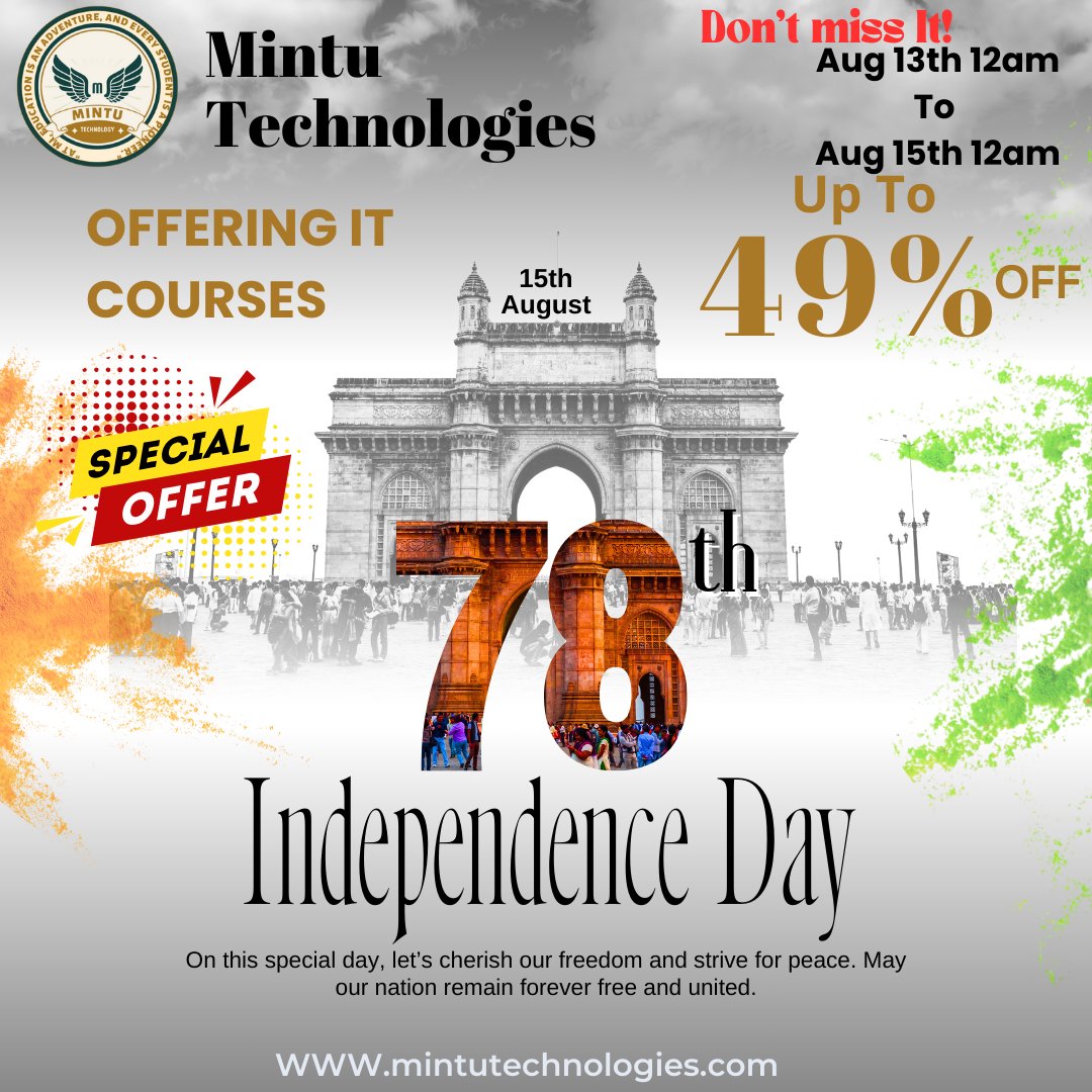 MintuTechNo1's tweet photo. "💻 Learn, grow, and save big! Get 49% off on all IT courses today. Your journey to becoming a tech expert starts now. #TechLearning #DiscountDeal" https://t.co/ngKJlO7Kbe