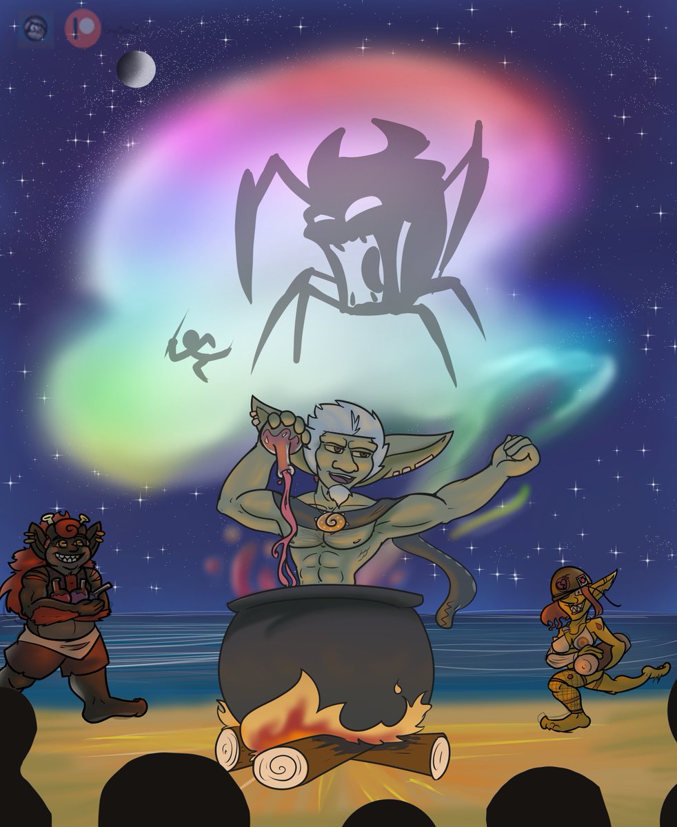 Week 2: Story Time <a href="/STVBonfireBash/">Stranglethorn Bonfire Bash: Check pinned!</a> 
Wanted to do a little more, but I didn't have the time to draw more goblins. Started as a "poor unfortunate souls" ref. 
Featuring Razzle on Firewood duty <a href="/soft_orc/">rose</a>  
And Vexele on potion supplies <a href="/Chromadraco/">Chromadraco</a>