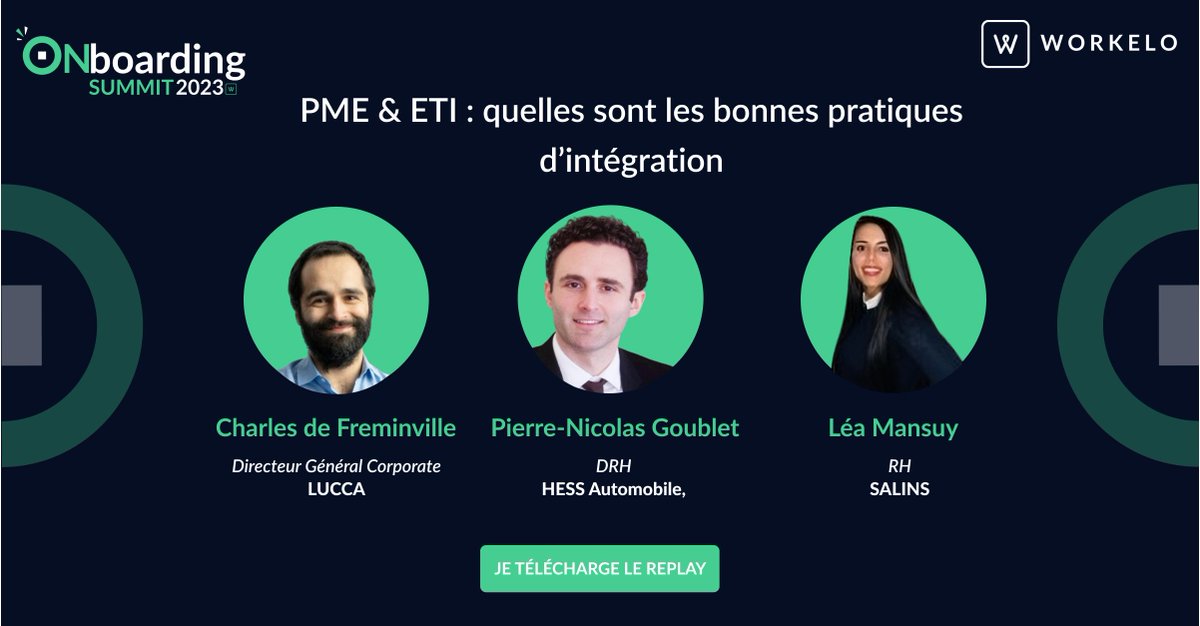 Les mauvaises expériences d’onboarding sont 29 % plus importantes dans les PME et ETI que dans les grands groupes*.
Les bonnes pratiques chez <a href="/LuccaSoftware/">Lucca</a>, Hess Automobile et <a href="/GroupeSalins/">Salins</a> 👉 bit.ly/4bcfbxB
Baromètre Onboarding, Workelo x Ipsos*
#OnboardingSummit2023
