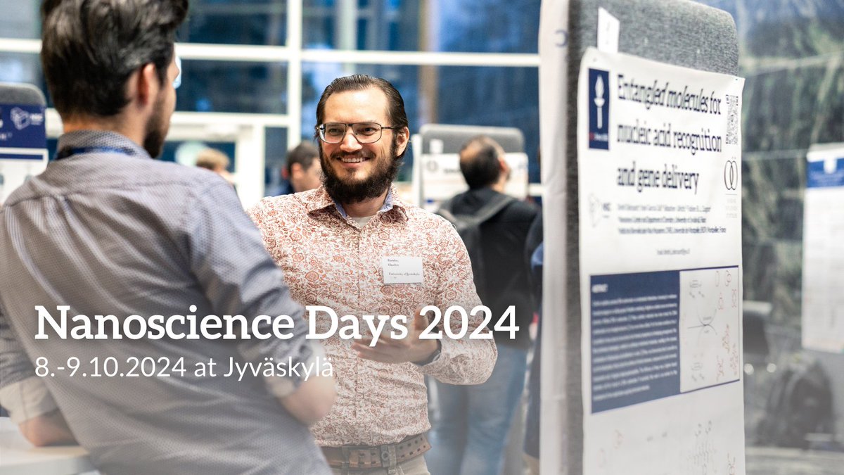 Register for the Nanoscience Days and meet the Nobel Prize winner! This festive program will include the Nobel Prize winner Morten Meldal and some other esteemed speakers. The Days will offer an opportunity to discuss the research and network. 👉 jyu.fi/nsd <a href="/jyunsc/">jyunsc</a>