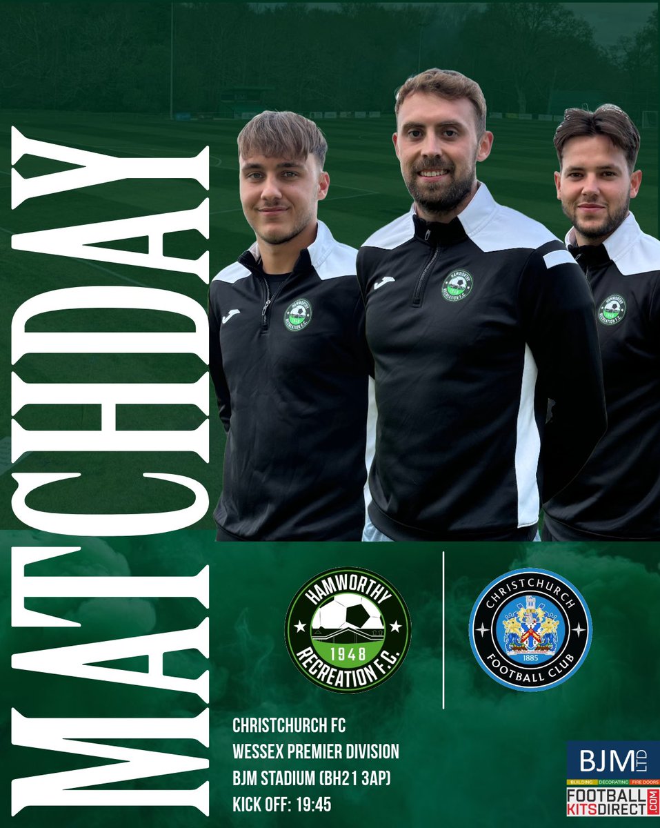 ᴍᴀᴛᴄʜᴅᴀʏ

Under the lights, at the BJM⚡️

🆚 <a href="/ChristchurchFC_/">Christchurch FC</a> 
🕒 19:45
🏟️ BJM Stadium 
💵 Adults £7, Concessions £3